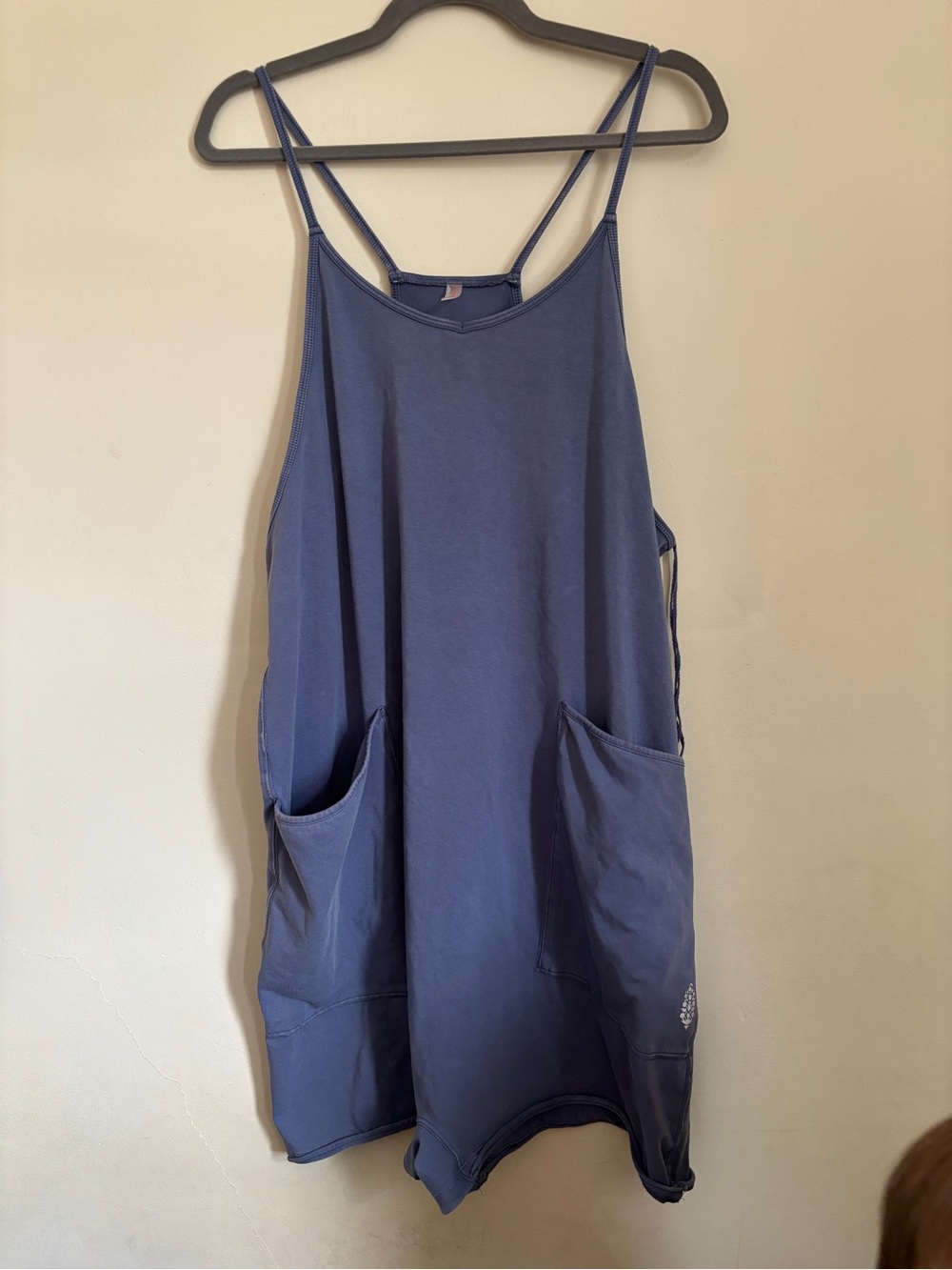 Free People FP Movement Hot Shot Romper in blue indigo size L